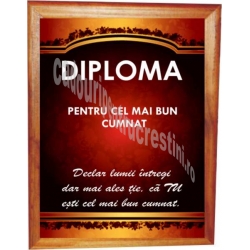 Diploma cu rama Pentru cel mai bun cumnat!